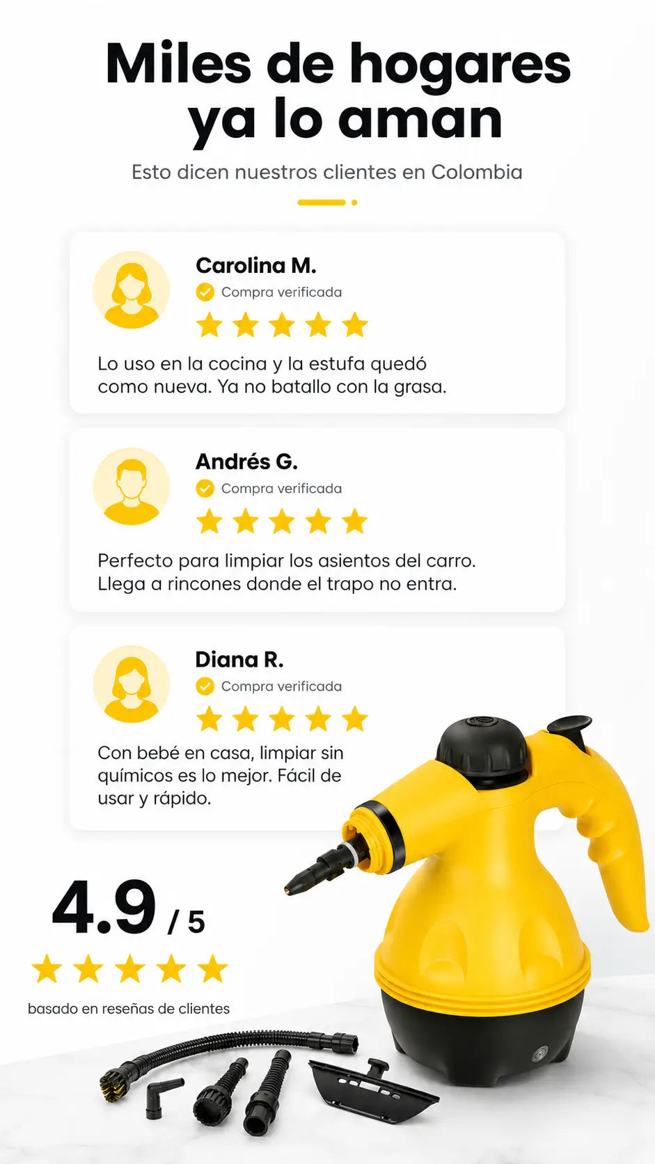 Limpiador a Vapor 3 en 1