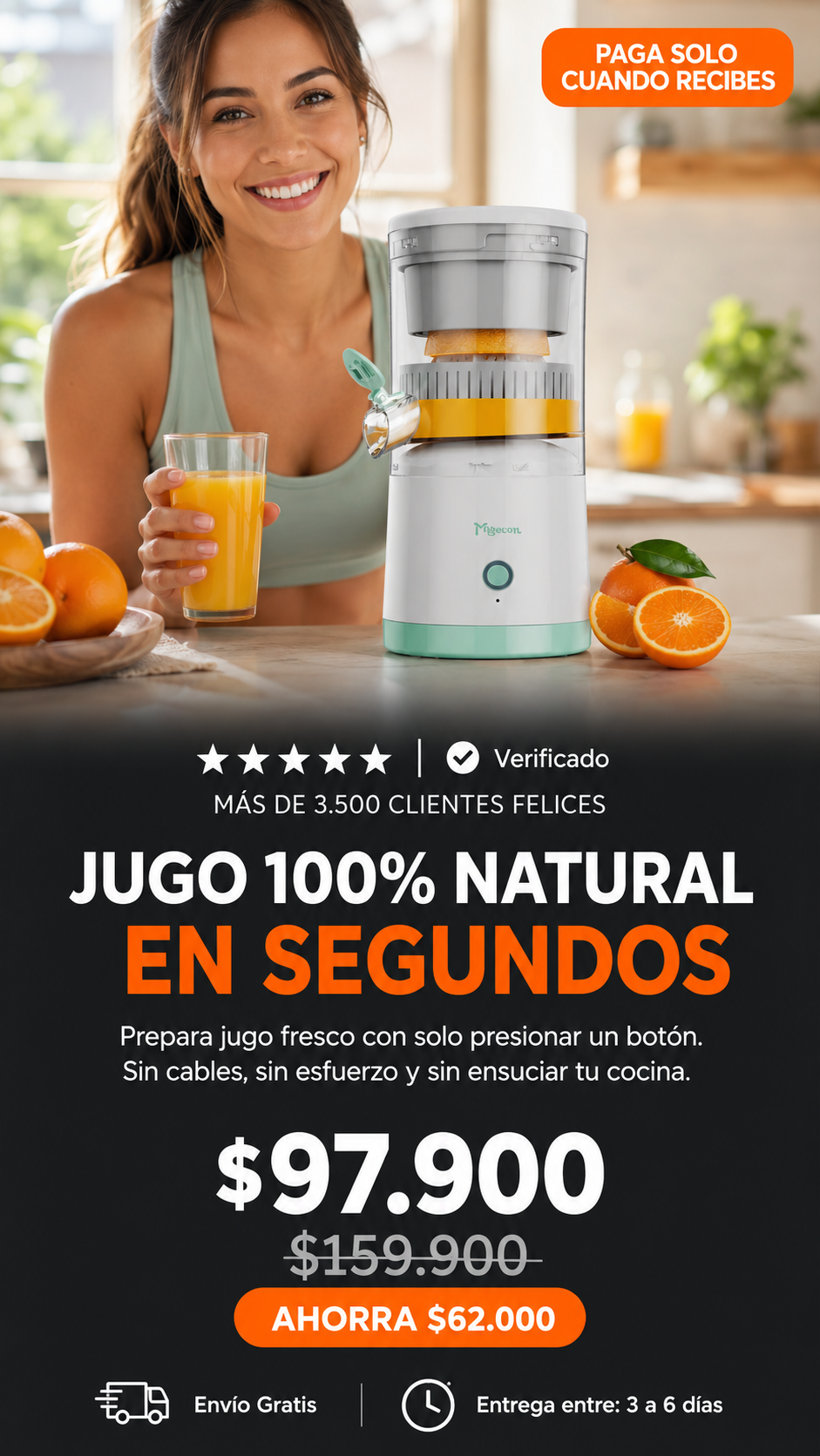Exprimidor Eléctrico Portátil Citrus Pro