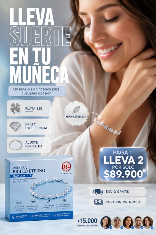 【Compre 1 y obtenga 1 gratis】Love New Fashion Pulsera de plata 925 con un trébol de cuatro hojas para mujer